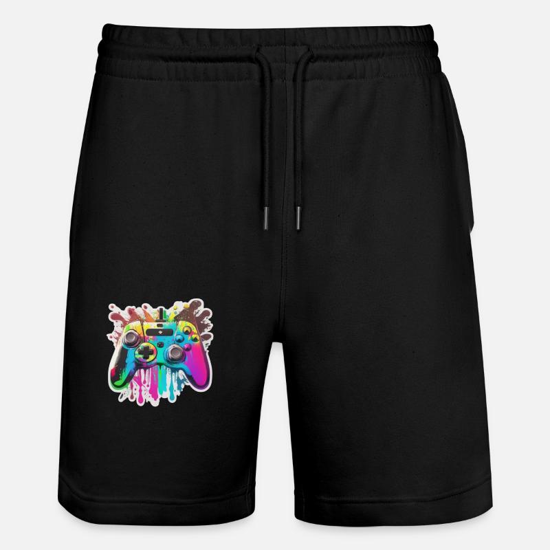 Gaming Controller Rainbow Splash - Stanley/Stella Unisex Bio Joggingshorts Trainer  - Schwarz