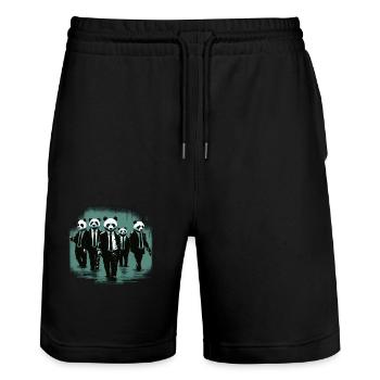 Stausee-Pandas - Stanley/Stella Unisex Bio Joggingshorts Trainer  - Schwarz - Vorne - Nik (191cm) & Marisol (170cm)