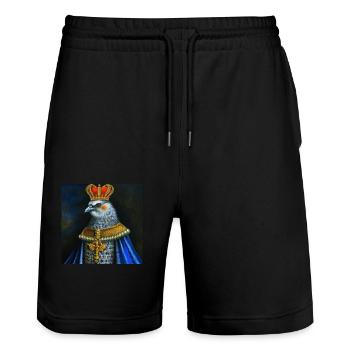 Aigle dans la couronne - Short de jogging bio TRAINER Stanley/Stella unisexe - noir - Devant - Nik (191cm) & Marisol (170cm)