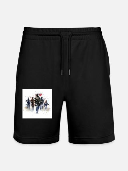 U.S. Army gaming art - Stanley/Stella Trainer Unisex Organic Jogging Shorts - black