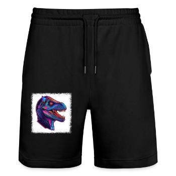 Bday T Rex Cute Dinosaur Costume T Gift Idea - Stanley/Stella Trainer Unisex Organic Jogging Shorts - black - Front - Nik (191cm) & Marisol (170cm)