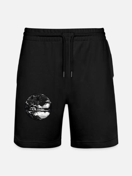 Minimalist dream destination - Stanley/Stella Trainer Unisex Organic Jogging Shorts - black