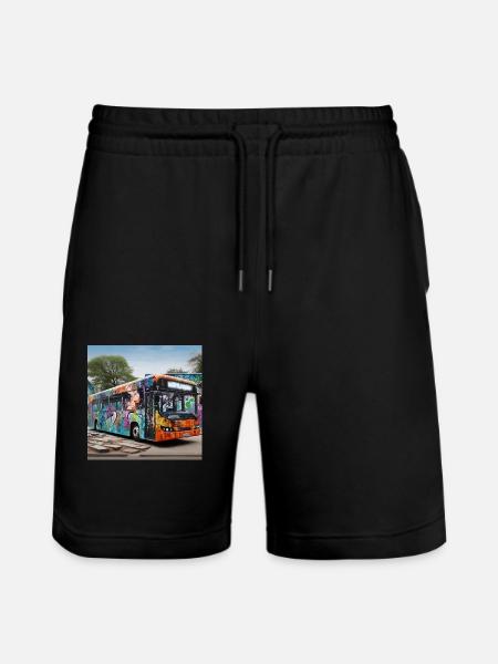 Bus - Stanley/Stella Unisex Bio Joggingshorts Trainer  - Schwarz