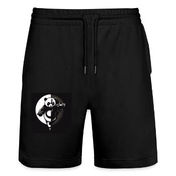 Kung Fu Ying Yang Panda - Short de jogging bio TRAINER Stanley/Stella unisexe - noir - Devant - Nik (191cm) & Marisol (170cm)