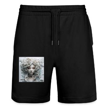 Prinzessin aus Papier - Stanley/Stella Unisex Bio Joggingshorts Trainer  - Schwarz - Vorne - Nik (191cm) & Marisol (170cm)
