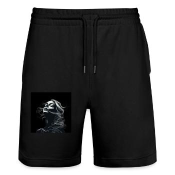 b/wfemme Fatal - Stanley/Stella Unisex Bio Joggingshorts Trainer  - Schwarz - Vorne - Nik (191cm) & Marisol (170cm)