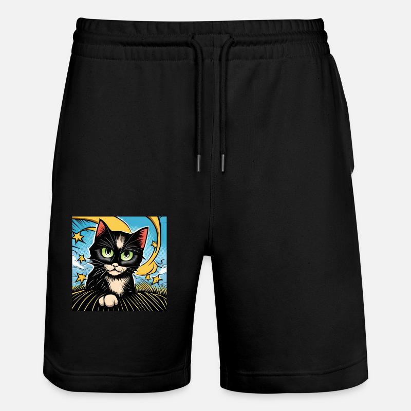 Chat noir mignon - Short de jogging bio TRAINER Stanley/Stella unisexe - noir