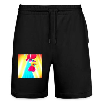 Celestial sweat - Stanley/Stella Trainer Unisex Organic Jogging Shorts - black - Front - Nik (191cm) & Marisol (170cm)