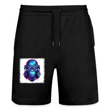 birthday present present idea cool bday humor - Stanley/Stella Unisex Bio Joggingshorts Trainer  - Schwarz - Vorne - Nik (191cm) & Marisol (170cm)