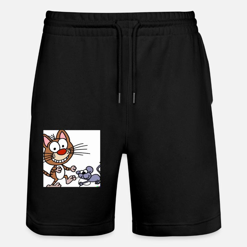 gatto e topo - Pantaloncini da jogger ecologici unisex Trainer di Stanley/Stella - nero