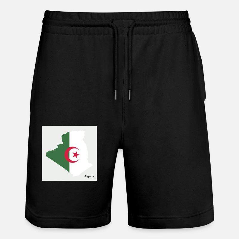 Algérie Drapeau, Carte - Short de jogging bio TRAINER Stanley/Stella unisexe - noir
