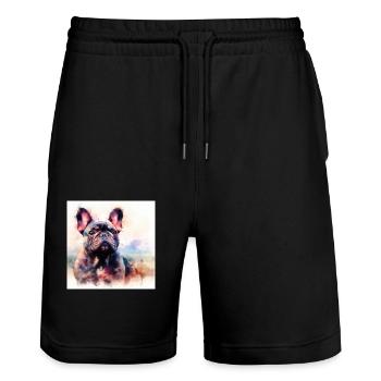 Bully Love - Stanley/Stella Trainer Unisex Organic Jogging Shorts - black - Front - Nik (191cm) & Marisol (170cm)