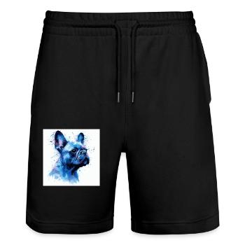 Bully Love - Stanley/Stella Trainer Unisex Organic Jogging Shorts - black - Front - Nik (191cm) & Marisol (170cm)