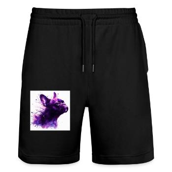 Bully Love - Stanley/Stella Trainer Unisex Organic Jogging Shorts - black - Front - Nik (191cm) & Marisol (170cm)