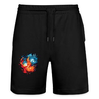 Feu et glace - Short de jogging bio TRAINER Stanley/Stella unisexe - noir - Devant - Nik (191cm) & Marisol (170cm)