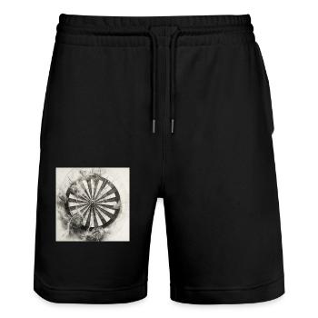 Dartboard Dartscheibe Winkingerschild - Stanley/Stella Unisex Bio Joggingshorts Trainer  - Schwarz - Vorne - Nik (191cm) & Marisol (170cm)