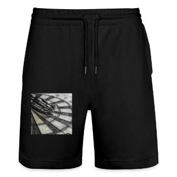 Dartboard - Stanley/Stella Unisex Bio Joggingshorts Trainer  - Schwarz - Vorne - Nik (191cm) & Marisol (170cm)
