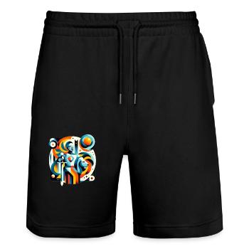 Gareth - Short de jogging bio TRAINER Stanley/Stella unisexe - noir - Devant - Nik (191cm) & Marisol (170cm)