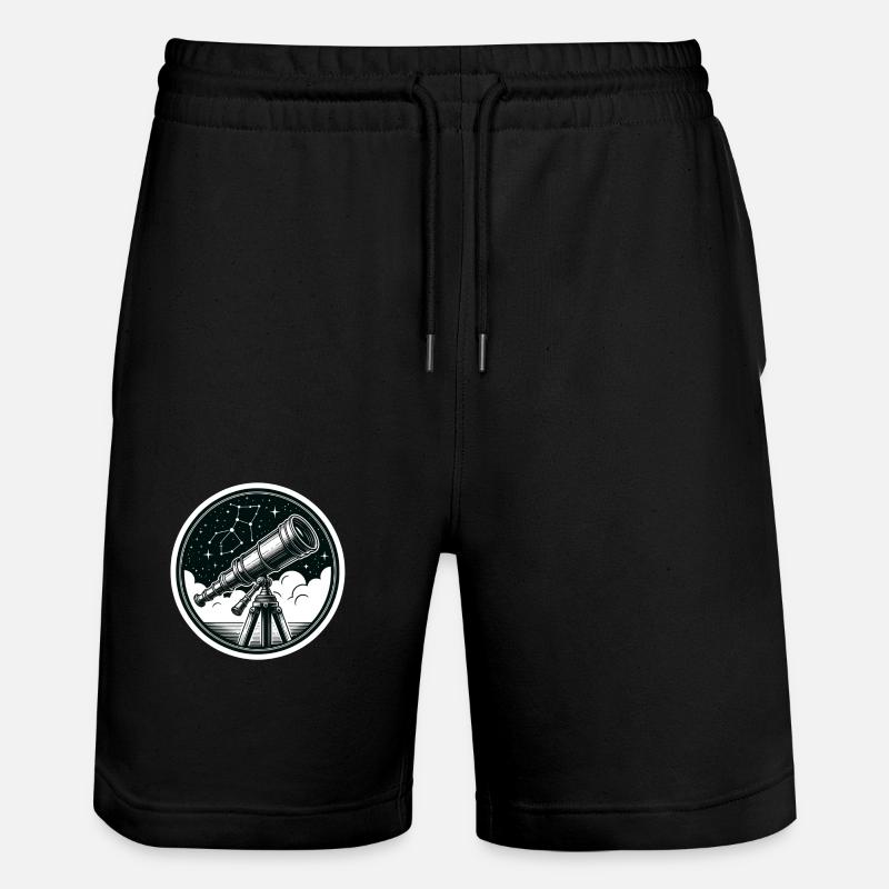 Télescope devant le ciel nocturne - Short de jogging bio TRAINER Stanley/Stella unisexe - noir