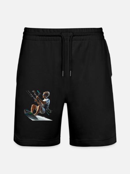 Kitsurfer 104 - Stanley/Stella Unisex Bio Joggingshorts Trainer - Schwarz
