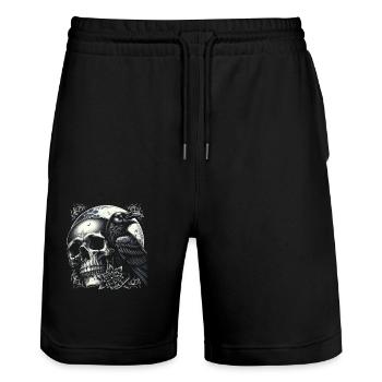 Wache des Mondraben - Stanley/Stella Unisex Bio Joggingshorts Trainer  - Schwarz - Vorne - Nik (191cm) & Marisol (170cm)