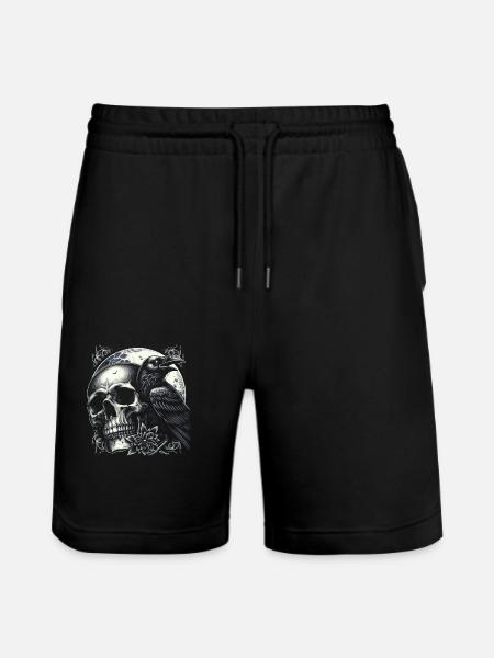 Lunar Raven's Vigil - Stanley/Stella Trainer Unisex Organic Jogging Shorts - black