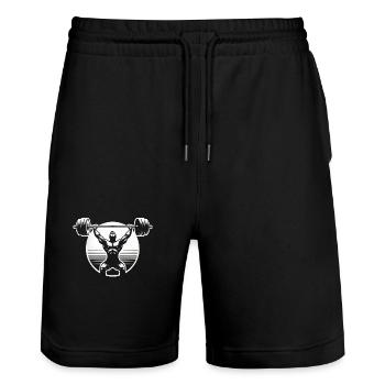 Heben Sie Ihre Grenzen auf - Stanley/Stella Unisex Bio Joggingshorts Trainer  - Schwarz - Vorne - Nik (191cm) & Marisol (170cm)