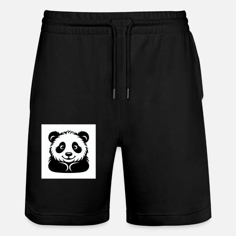 Fröhlicher Pandabär - Stanley/Stella Unisex Bio Joggingshorts Trainer  - Schwarz