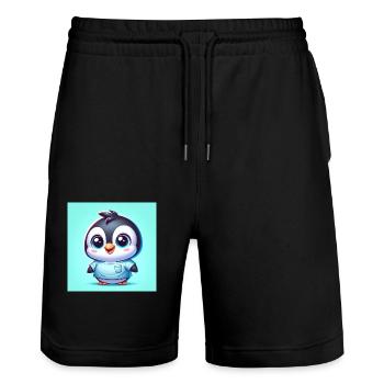 Penguins un - Short de jogging bio TRAINER Stanley/Stella unisexe - noir - Devant - Nik (191cm) & Marisol (170cm)