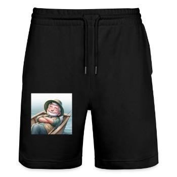 Angler - Stanley/Stella Trainer Unisex Organic Jogging Shorts - black - Front - Nik (191cm) & Marisol (170cm)