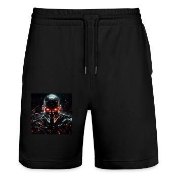 Cyborg aux yeux et aux griffes rouges - Short de jogging bio TRAINER Stanley/Stella unisexe - noir - Devant - Nik (191cm) & Marisol (170cm)