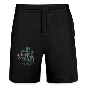 Cowboy Cthulhu - Short de jogging bio TRAINER Stanley/Stella unisexe - noir - Devant - Nik (191cm) & Marisol (170cm)