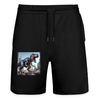 Rexxy - Stanley/Stella Trainer Unisex Organic Jogging Shorts - black - Front - Nik (191cm) & Marisol (170cm)