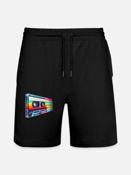 Retro Cassette - Stanley/Stella Unisex Bio Joggingshorts Trainer - Schwarz