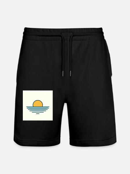 Sunset Minimalism - Stanley/Stella Trainer Unisex Organic Jogging Shorts - black