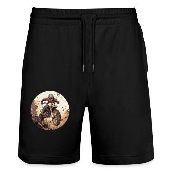 Motocross adventure for real adrenaline junkies - Stanley/Stella Trainer Unisex Organic Jogging Shorts - black - Front - Nik (191cm) & Marisol (170cm)
