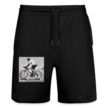 Cycliste - Short de jogging bio TRAINER Stanley/Stella unisexe - noir - Devant - Nik (191cm) & Marisol (170cm)