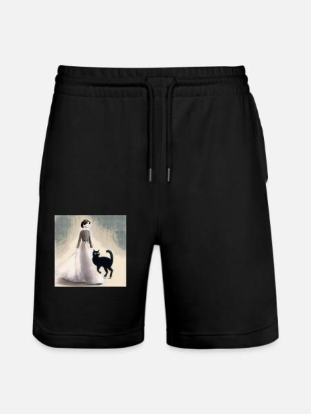 About a cat that... - Stanley/Stella Trainer Unisex Organic Jogging Shorts - black