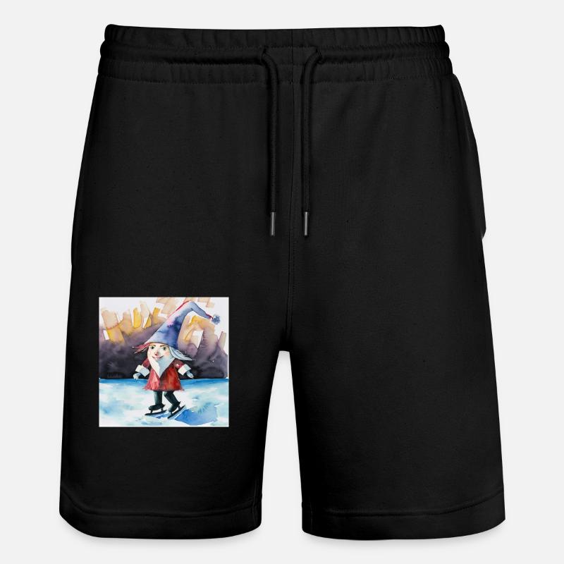 Ich bin glücklich - Stanley/Stella Unisex Bio Joggingshorts Trainer  - Schwarz