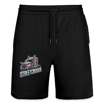 Streetcruiser – strength and style on the road - Stanley/Stella Trainer Unisex Organic Jogging Shorts - black - Front - Nik (191cm) & Marisol (170cm)
