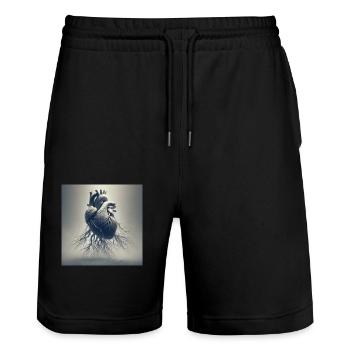 Rooted - Stanley/Stella Trainer Unisex Organic Jogging Shorts - black - Front - Nik (191cm) & Marisol (170cm)