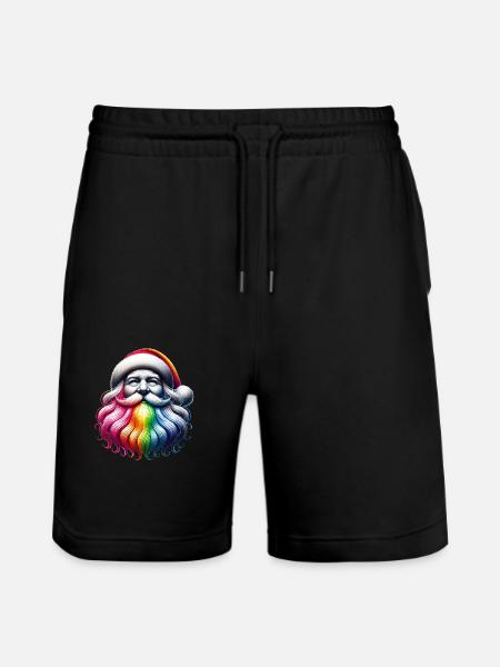 🎅✨ Magischer Regenbogen-Weihnachtsmann ✨🎅 - Stanley/Stella Unisex Bio Joggingshorts Trainer  - Schwarz