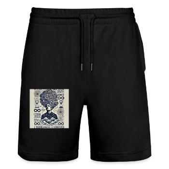 Parisanin düsüncesi - Stanley/Stella Unisex Bio Joggingshorts Trainer  - Schwarz - Vorne - Nik (191cm) & Marisol (170cm)