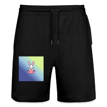 Osterei und Hase - Stanley/Stella Unisex Bio Joggingshorts Trainer  - Schwarz - Vorne - Nik (191cm) & Marisol (170cm)