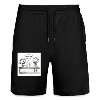 Im just here to drink, I'm just here to drink - Stanley/Stella Trainer Unisex Organic Jogging Shorts - black - Front - Nik (191cm) & Marisol (170cm)