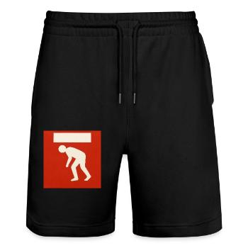 Passen Sie auf Ihren Kopf auf - Stanley/Stella Unisex Bio Joggingshorts Trainer  - Schwarz - Vorne - Nik (191cm) & Marisol (170cm)
