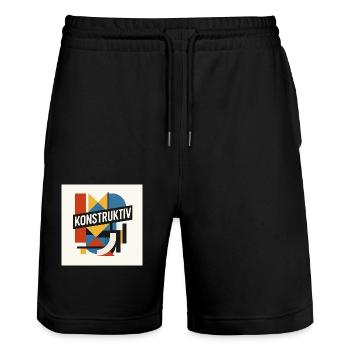 constructif - Short de jogging bio TRAINER Stanley/Stella unisexe - noir - Devant - Nik (191cm) & Marisol (170cm)