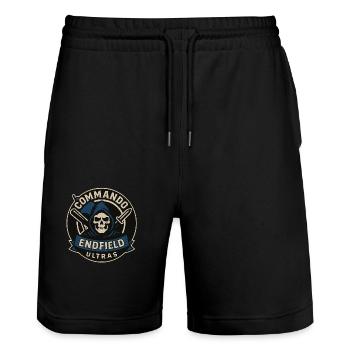 Commando Endfield Ultras - Stanley/Stella Unisex Bio Joggingshorts Trainer  - Schwarz - Vorne - Nik (191cm) & Marisol (170cm)
