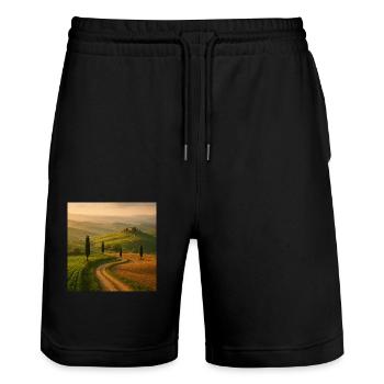 Beautiful scenery - Stanley/Stella Trainer Unisex Organic Jogging Shorts - black - Front - Nik (191cm) & Marisol (170cm)