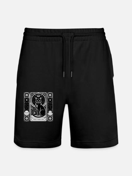 The Familiar Tarot Card - Stanley/Stella Trainer Unisex Organic Jogging Shorts - black